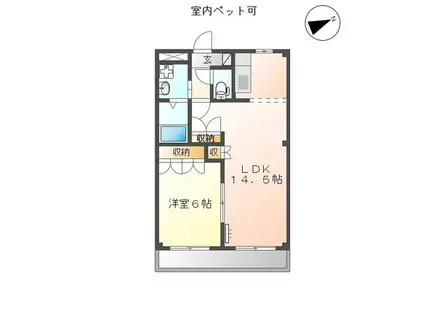ルーラル中縄(1LDK/2階)の間取り写真
