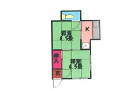 長谷川アパート(2K/1階)の間取り写真