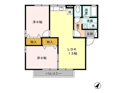 サンビレッジ(2LDK/2階)の間取り写真
