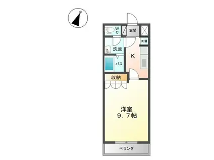 シャイニング レジデンス(1K/2階)の間取り写真