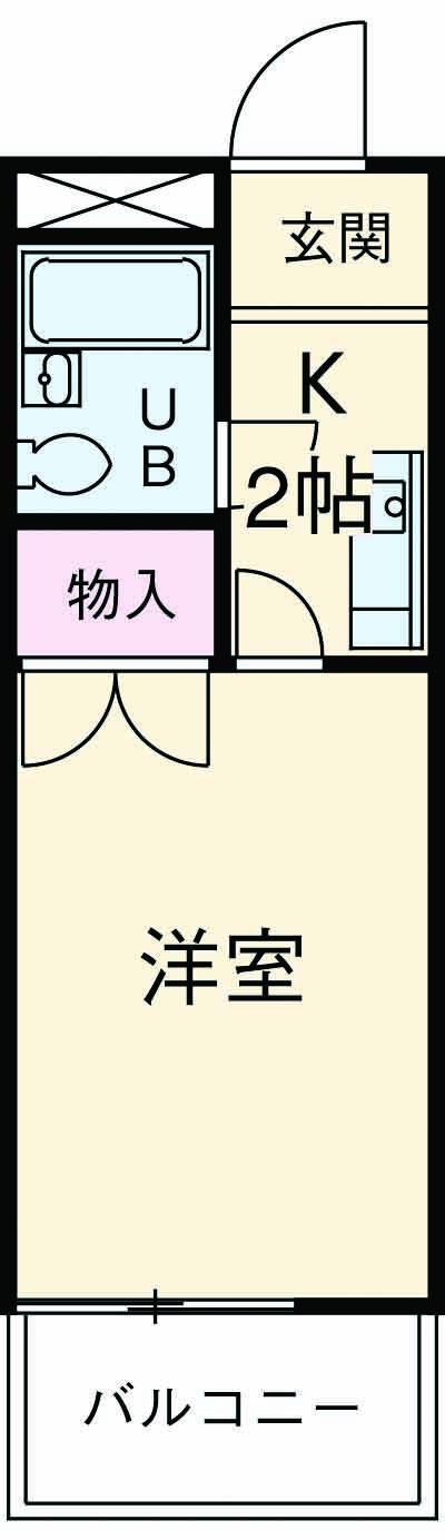 メルベーユ(1K/1階)の間取り写真