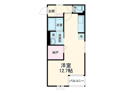 R THE CORNER(ワンルーム/2階)の間取り写真