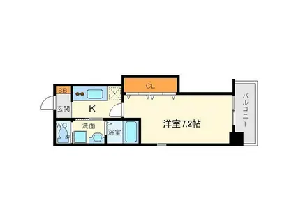 オリエンタル江坂(1K/5階)の間取り写真