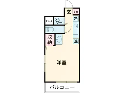 ディライト南烏山(1K/3階)の間取り写真