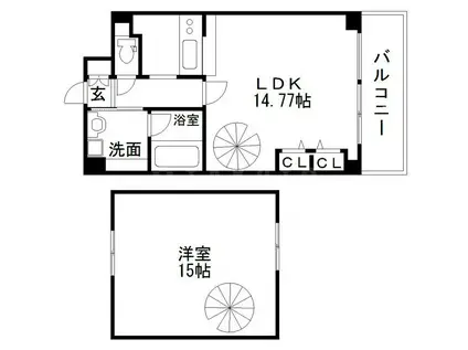 ブラーヴォ扇町(1LDK/8階)の間取り写真