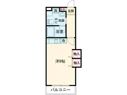 Jブラン梅島(ワンルーム/1階)の間取り写真