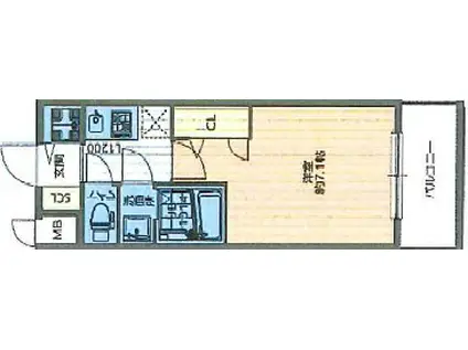 ライジングメゾン新大阪サウス(1K/8階)の間取り写真