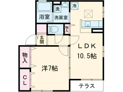 ジュネセゾン(1LDK/1階)の間取り写真