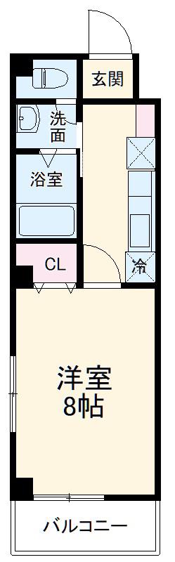 シャルマン谷塚Ⅴ(1K/2階)の間取り写真