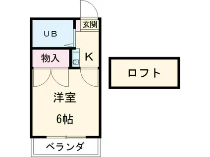 ジュネス芦谷(1K/1階)の間取り写真