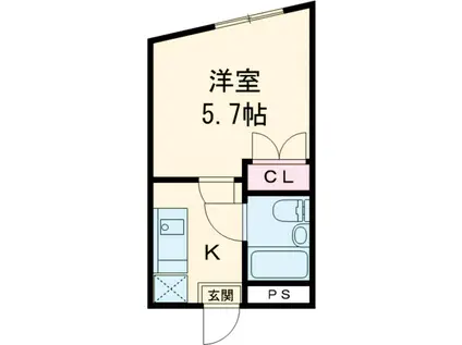 エバーグレース立川(1K/2階)の間取り写真