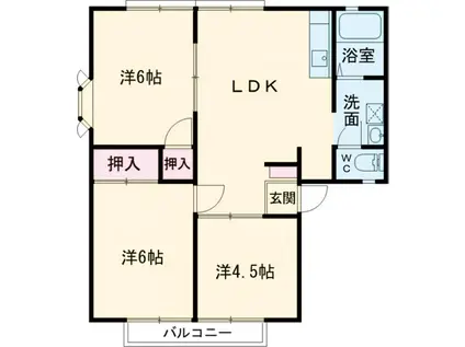 ツェレ吉水(3LDK/2階)の間取り写真