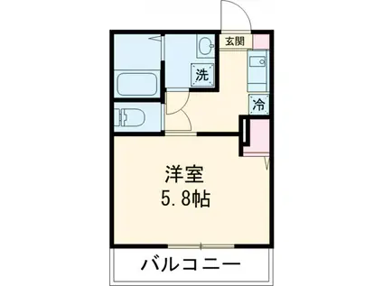 MELDIA稲城(1K/2階)の間取り写真