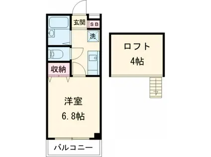 コア・フォレストタウンⅡ(1K/1階)の間取り写真