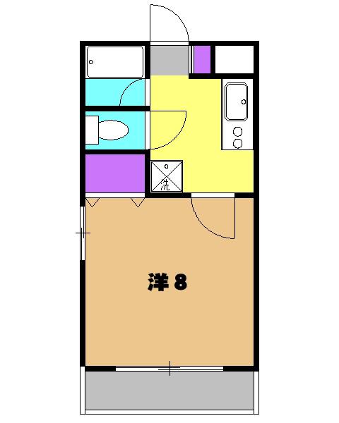 マンションみやび(ワンルーム/2階)の間取り写真