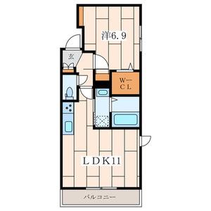 LICHT WIEN Ⅱ(1LDK/2階)の間取り写真