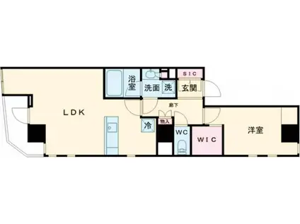 綾瀬プラチナビル(1LDK/4階)の間取り写真