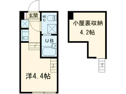 PRENDREⅡ(1K/1階)の間取り写真