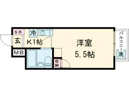 アットマーク調布(1K/3階)の間取り写真