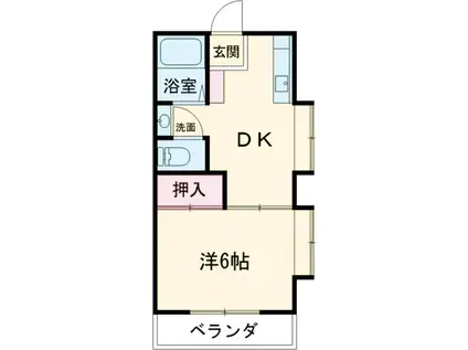 ピラカンサ仙川Ⅱ(1DK/2階)の間取り写真