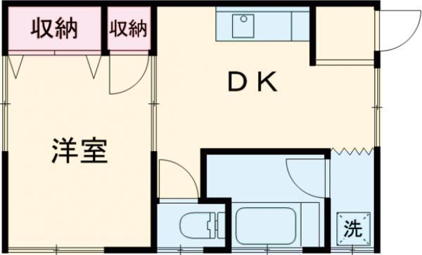ときわ荘(1DK/2階)の間取り写真