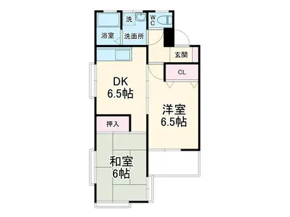 ドミール92(2DK/3階)の間取り写真