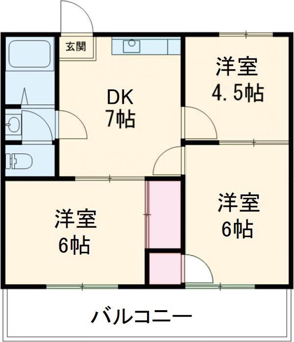 ARK立川西(3DK/2階)の間取り写真