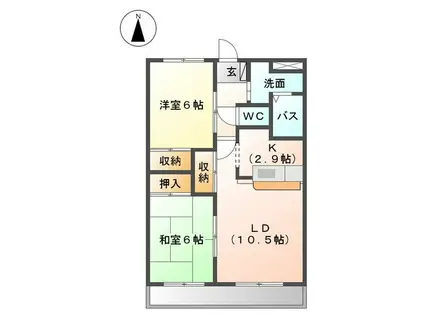 セレブ・パレス(2LDK/2階)の間取り写真