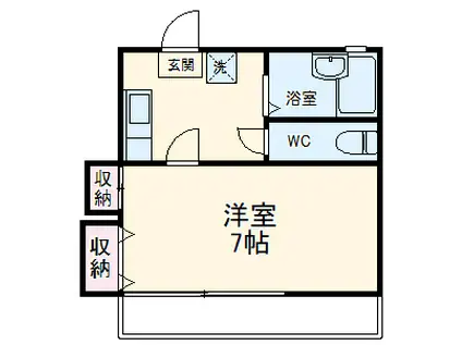 ハイムタカノ(1K/1階)の間取り写真