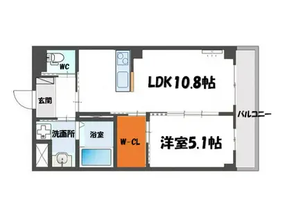 ビエンフェⅢ(1LDK/3階)の間取り写真