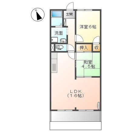 エクセルハイム(2LDK/1階)の間取り写真