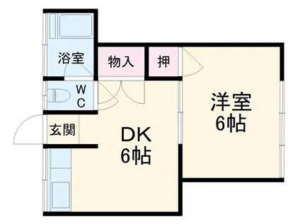 飯島荘(1DK/1階)の間取り写真