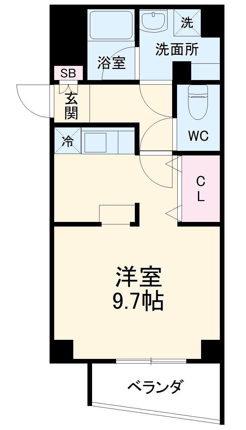 コンフォール刀根山(ワンルーム/2階)の間取り写真