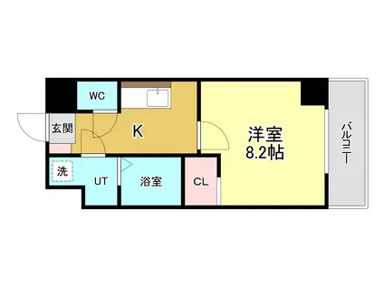 ビエラコート岸部中(1K/4階)の間取り写真