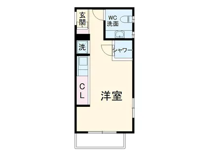 ヴィレッジハウス八千代台南(ワンルーム/2階)の間取り写真