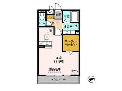 BREZZA(ワンルーム/1階)の間取り写真