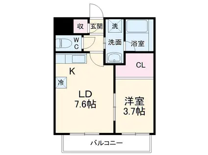 プルマージュ本郷(1DK/3階)の間取り写真