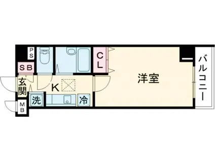 フェニックス武蔵関弐番館(1K/1階)の間取り写真