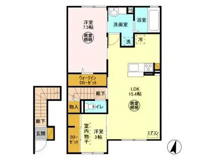 ベレタニア A(2LDK/2階)の間取り写真