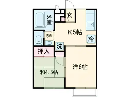 サニーヒル・ヒバリⅠ(2K/2階)の間取り写真