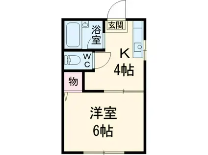 ポラール湘南(1K/1階)の間取り写真