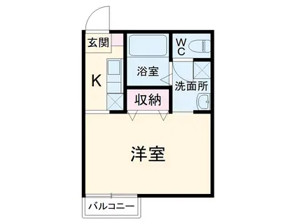 アークプレイス上尾春日(1K/1階)の間取り写真