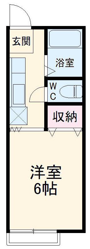 サンシティ井上2(1K/2階)の間取り写真