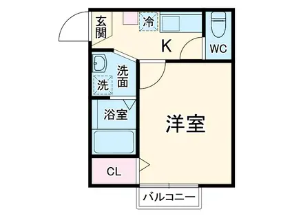 MOCA(1K/1階)の間取り写真