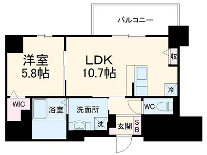 BEL SPAZIO ISSHA(1LDK/11階)の間取り写真