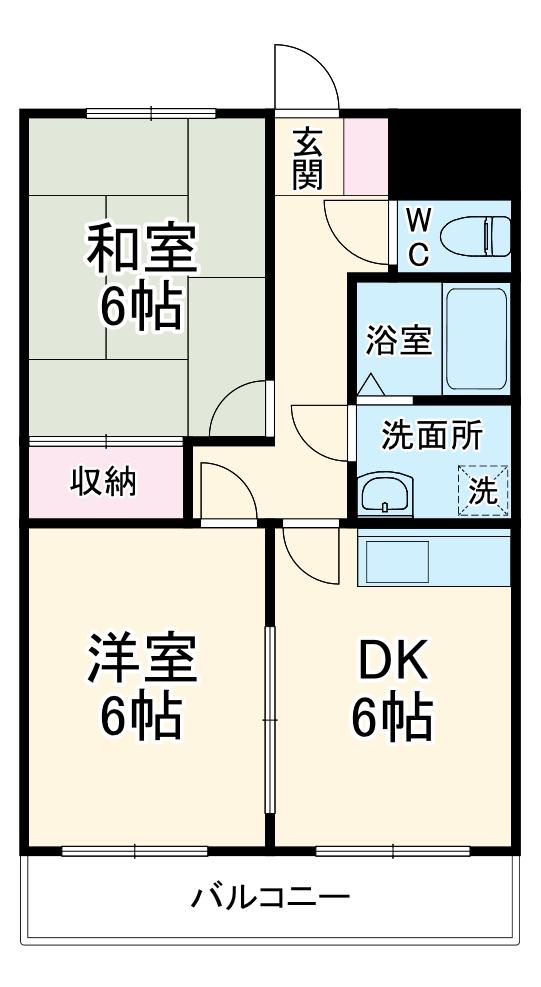 アージュ(2DK/1階)の間取り写真