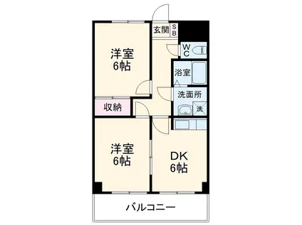 アージュ(2DK/1階)の間取り写真