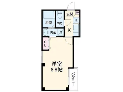 プレゾンアトワ5(1K/3階)の間取り写真