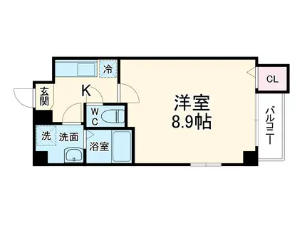 プレゾンアトワ5(1K/3階)の間取り写真