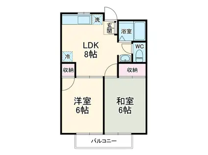 HX HADANO(2LDK/2階)の間取り写真